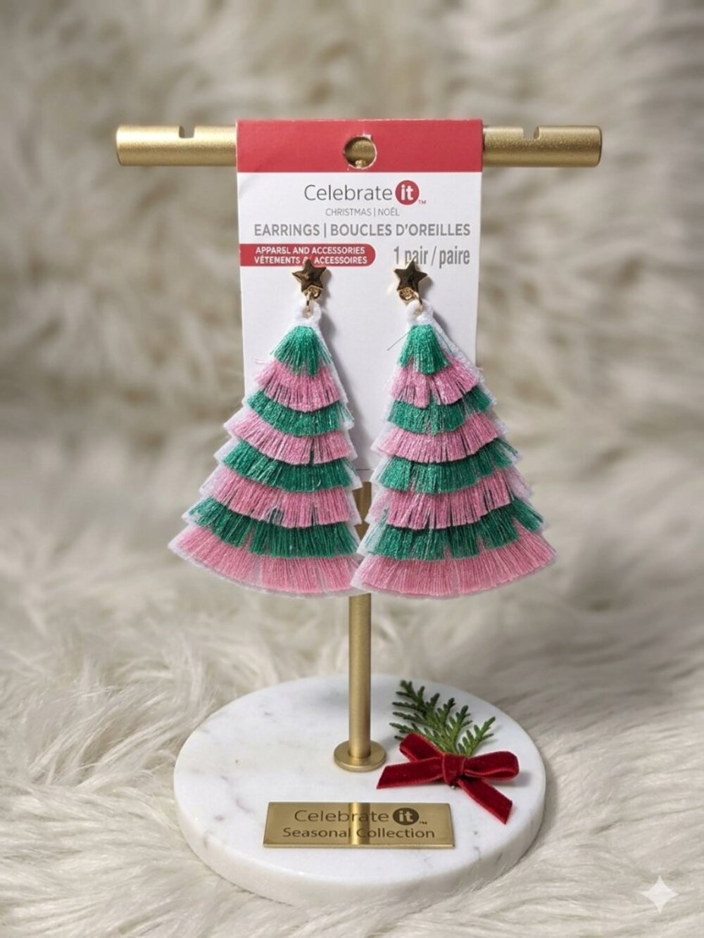 Christmas Tree Tassel Earrings